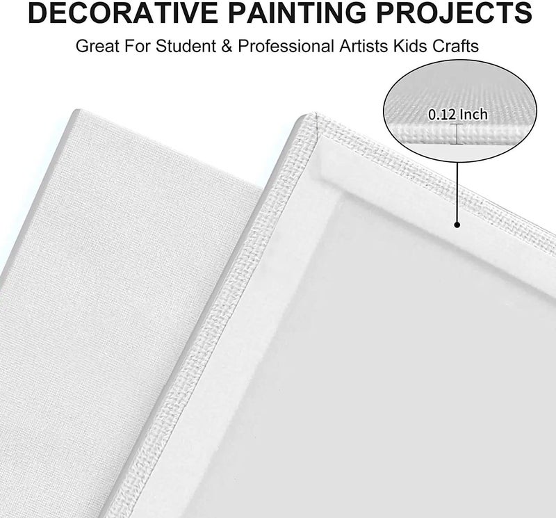 Artkey Artkey Canvases for Painting 8x10 Inch 12-Pack, 10 oz Primed 100% Cotton White Blank Canvas Boards for Painting, Art Supplies Paint Canvas Panels for Acrylic Oil Watercolor Tempera Paints  - Image 2