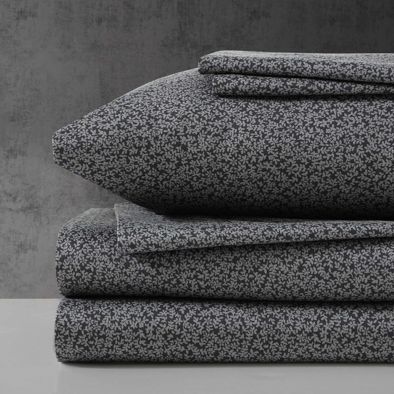 Kenneth Cole Queen Sheet Set Super Soft WrinkleResistant Bedding with Bonus Pillowcases Floral Home Decor OekoTex Certified Chill Flowers Charcoal Queen - Image 2
