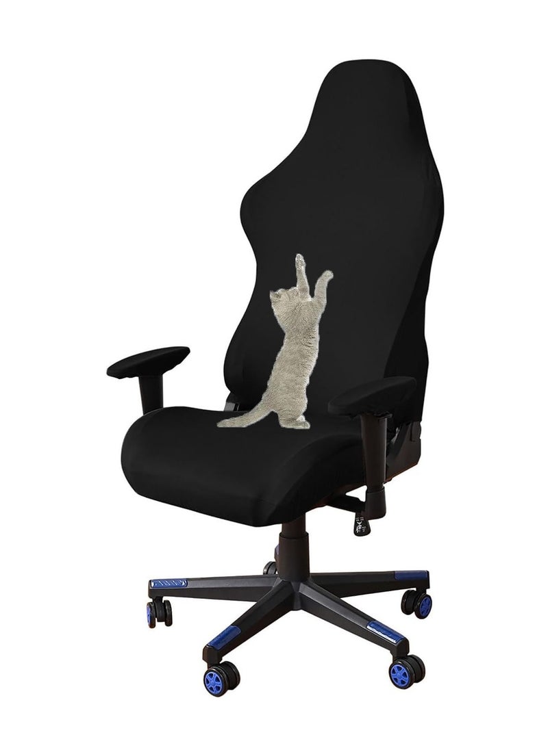 General Spandex Gaming Chair Cover Cat Scratch Proof, Stretch Game Chair Cover Soft with Armrest Rotating Chair Slipcovers Removable Gaming Chair Seat Cover (Black,one Size)  - Image 1