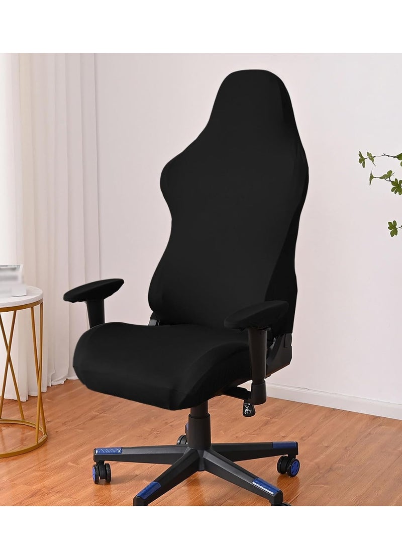 General Spandex Gaming Chair Cover Cat Scratch Proof, Stretch Game Chair Cover Soft with Armrest Rotating Chair Slipcovers Removable Gaming Chair Seat Cover (Black,one Size)  - Image 2
