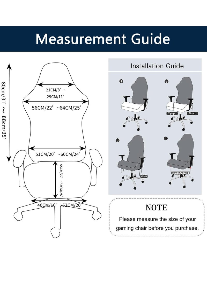 General Spandex Gaming Chair Cover Cat Scratch Proof, Stretch Game Chair Cover Soft with Armrest Rotating Chair Slipcovers Removable Gaming Chair Seat Cover (Black,one Size)  - Image 5
