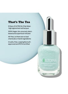Nailtopia Plantbased Chip Free Nail Lacquer Non Toxic Biosourced Longlasting Strengthening Polish That'S The Tea (Icy Blue) 0.41Oz  - Image 2