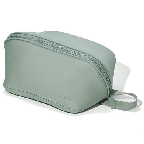 LINE+ARC Machine-Washable Neoprene Toiletry Bag (Sage) Modern Green Dopp Kit Soft Insulation for Cosmetics Makeup Travel Skincare Shaving Large Case Men Women Overnight Easy-to-Clean - Image 1