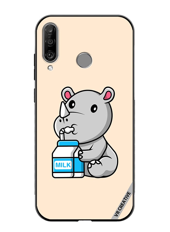 VR CREATIVE Protective Case Cover For Huawei P30 Lite Cute Rhino Design Multicolour - Image 1