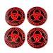 CYOIDAI XDG Set of 4 Sticker Wheel Hub Caps Centre Cover for Zombie Outbreak Response Team Emblem Circular arc Form 3D Stereo Aluminum Alloy DustProof AntiRust Emblem Badge Stickers red - Image 2