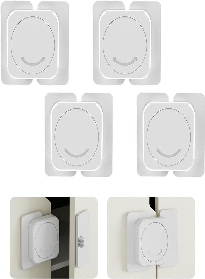 INKAJ Refrigerator Door Lock, Baby Guard, Child Lock, Refrigerator Door Stopper, Drawer Lock, Tamper Prevention, Finger Scissors Prevention, Earthquake Prevention for Children, Babies, Geriatric (Pack Of-4, Flat angle lock) - Image 1