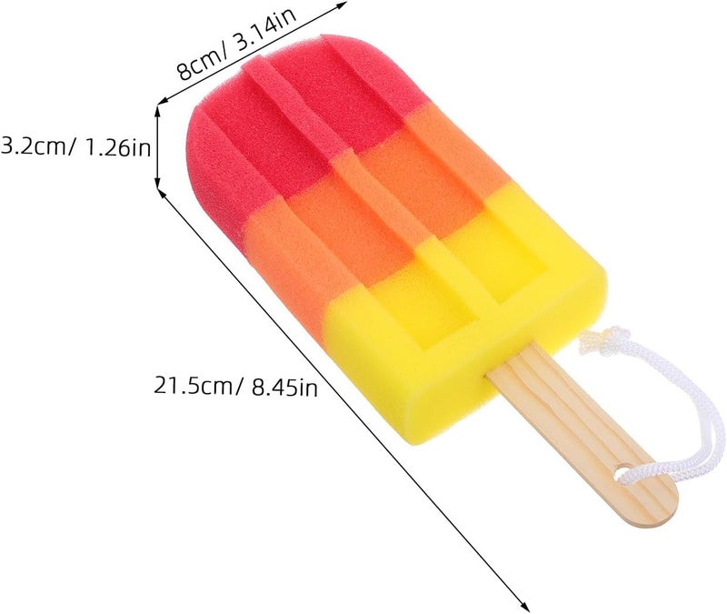 TIDTALEO Ice Cream Shaped Bath Sponge Scrubber 2pcs, Colorful Soft Loofah Puff for Shower and Back Scrubbing, Suitable for Unisex Body Bathing and Daily Cleaning - Image 2