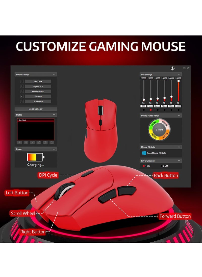 Attack Shark - R1 Wireless Gaming Mouse, PAW3311 Optical Sensor 18K DPI, 59g Ultralight 2.4Ghz/BT/Wired Computer Mice for Win/Mac - Image 1