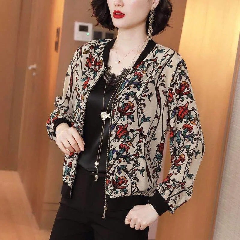 2024 Summer New Large Size Loose Fit Jacket Cardigan Top Short Jacket Trendy Printing Sun Protection Baseball Uniform For Women 3069# 