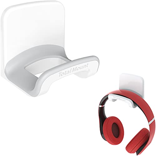 TotalMount Headphone Holder – Hanger Won’t Damage Your Wall with Screws or Permanent Adhesive (Studio-Grade White – One Pack) - Image 1
