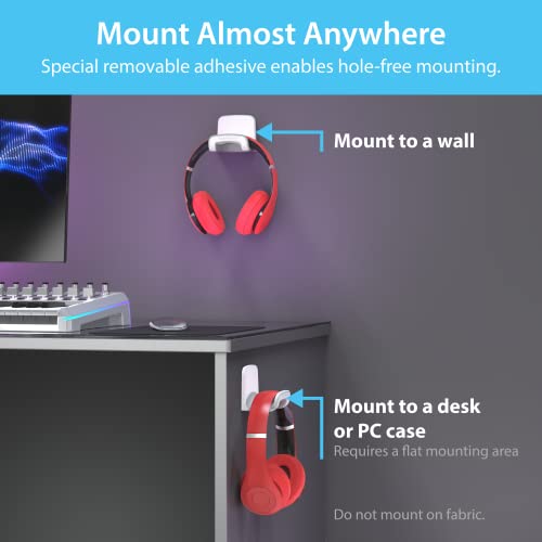 TotalMount Headphone Holder – Hanger Won’t Damage Your Wall with Screws or Permanent Adhesive (Studio-Grade White – One Pack) - Image 4