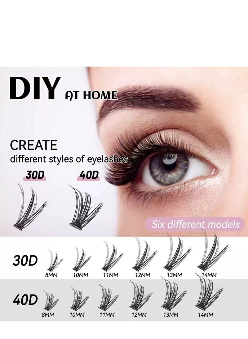 lashvana 240pcs False Eyelashes,DIY Individual Eyelash Extension Kit,9-14mmMixed Individual Lashes Cluster,False Eyelashes With Lash Bond And Seal Lash Remover Lash Applicator,Eyelash tweezers Individual Lashes Kit Eyelash Brush Easy To Apply At Home. - Image 4