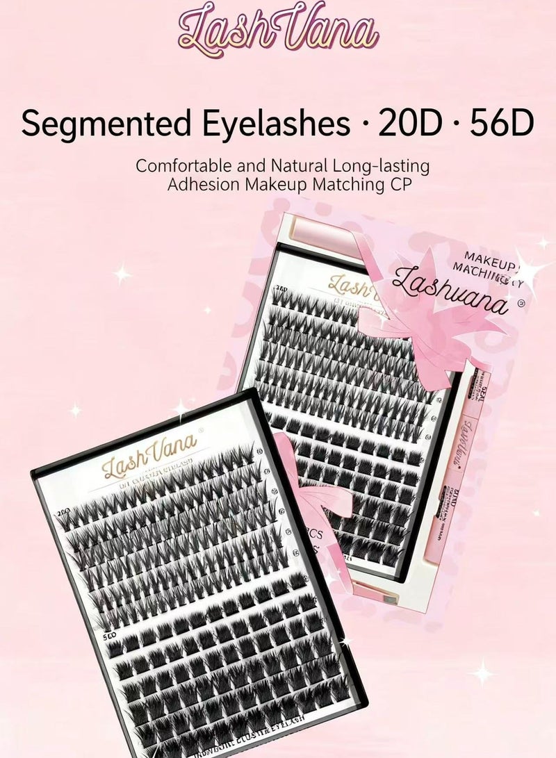 lashvana 240pcs False Eyelashes,DIY Individual Eyelash Extension Kit,9-14mmMixed Individual Lashes Cluster,False Eyelashes With Lash Bond And Seal Lash Remover Lash Applicator,Eyelash tweezers Individual Lashes Kit Eyelash Brush Easy To Apply At Home. - Image 2