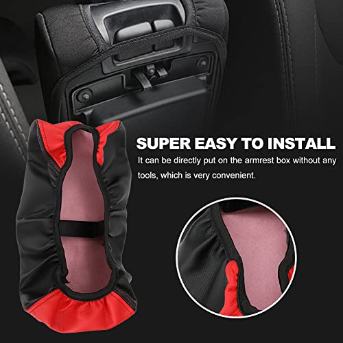 sportuli Center Console Cover Anti-Scratch Leather Armrest Cover Replace for 2011-2020 2021 Jeep Grand Cherokee Accessories (Red) - Image 4
