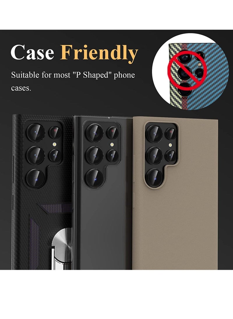 Raxoom Samsung Galaxy S23 Ultra Camera Lens Protector, Tempered Glass Camera Screen Protector Individual Metal Ring Lens Cover - Image 5