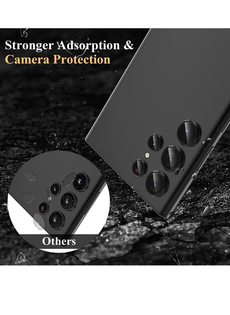 Raxoom Samsung Galaxy S23 Ultra Camera Lens Protector, Tempered Glass Camera Screen Protector Individual Metal Ring Lens Cover - Image 3