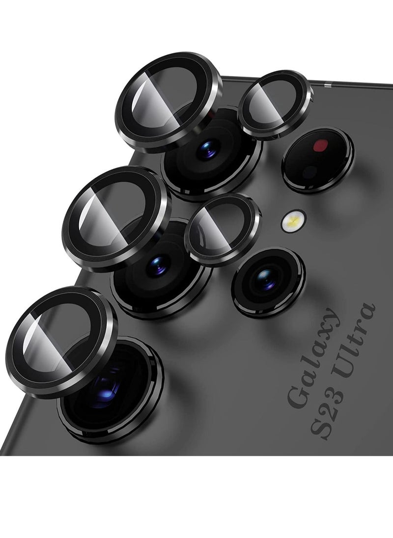 Raxoom Samsung Galaxy S23 Ultra Camera Lens Protector, Tempered Glass Camera Screen Protector Individual Metal Ring Lens Cover - Image 1