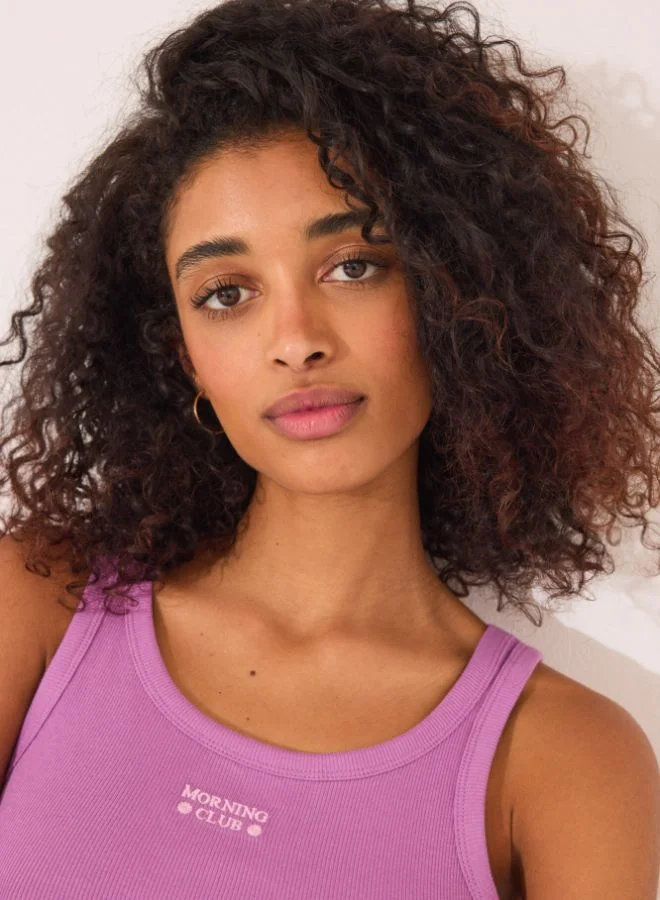 women'secret Purple ribbed vest top