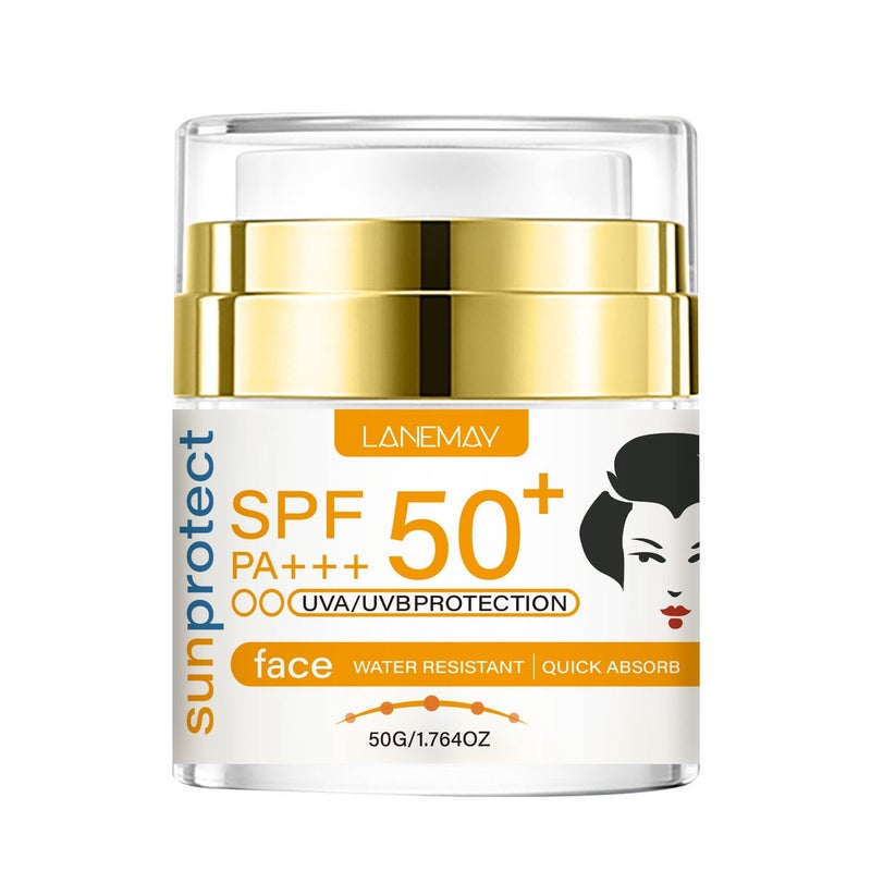LANEMAY SPF50+ PA+++ Waterproof Fast-Absorbing High Protection Facial Cream 50g - Image 5