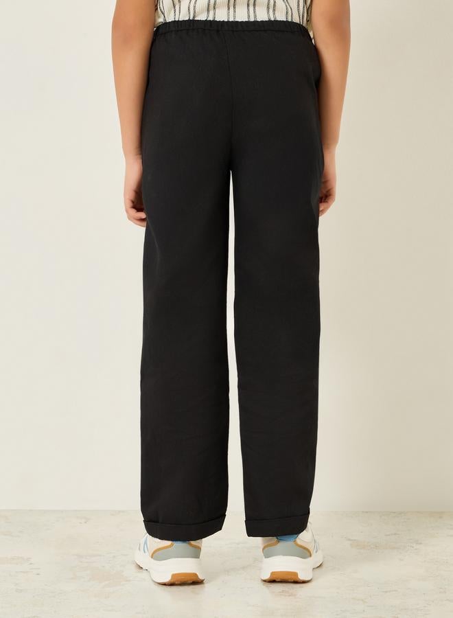 Styli Boys Black Cotton Drawstring Pants - Image 3
