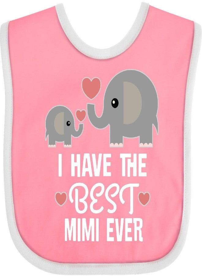 inktastic Grandchild Best Mimi Ever Baby Bib Pink and White 29d36 - Image 1