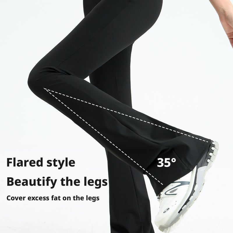 Women's Flared High-Waist Yoga Leggings - Image 4