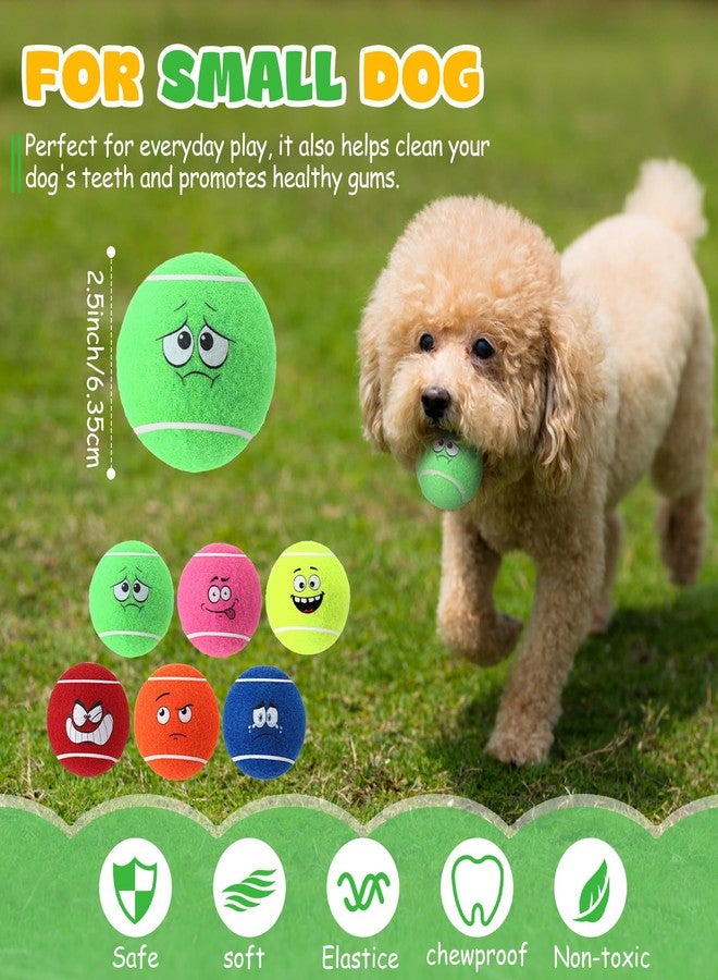 Vinsot 12 Pack Squeaky Tennis Balls for Dogs Puppy Tennis Balls with Smile Face Interactive Pet Toys for Small Dogs and Puppies Outdoor Play Training (Bright) - Image 2
