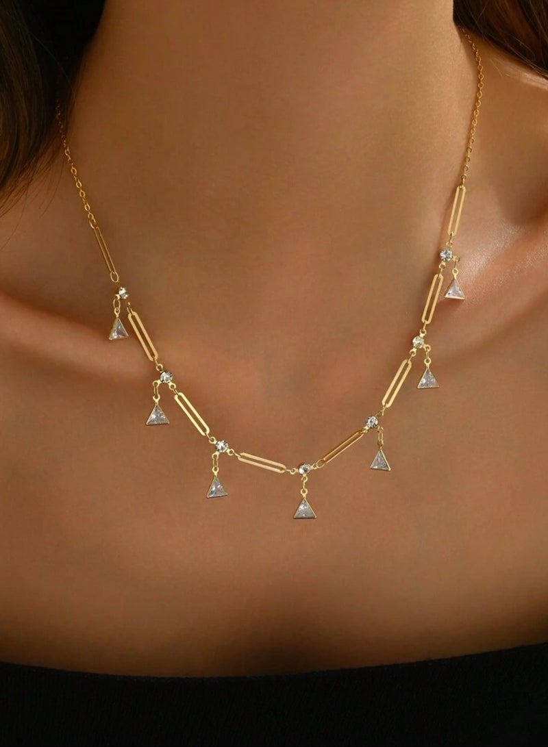 بلو لاين سلسال شوكر نسائي مطلي باللون الذهبي - Image 1