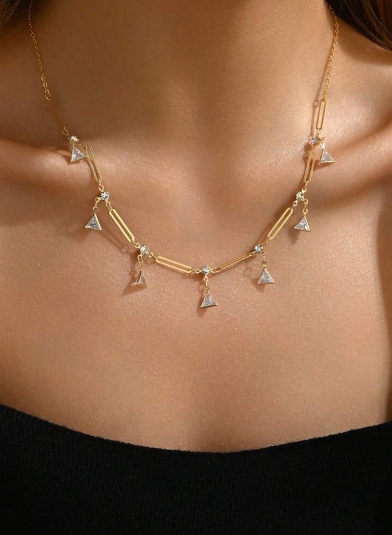 بلو لاين سلسال شوكر نسائي مطلي باللون الذهبي - Image 2