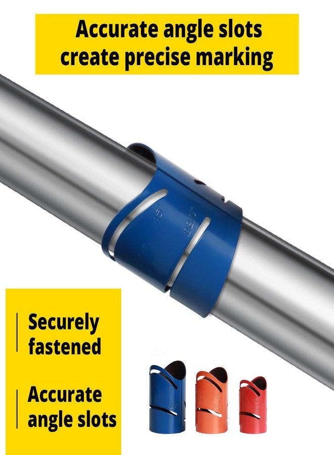 SuperDi 3 Piece Magnetic Metal Pipe Cutting Guide, Steel Includes Sizes: 1-7/8", 2-3/8", 2-7/8" Cuts at 45°, 90°, 22.5°, and saddle cut - Image 5