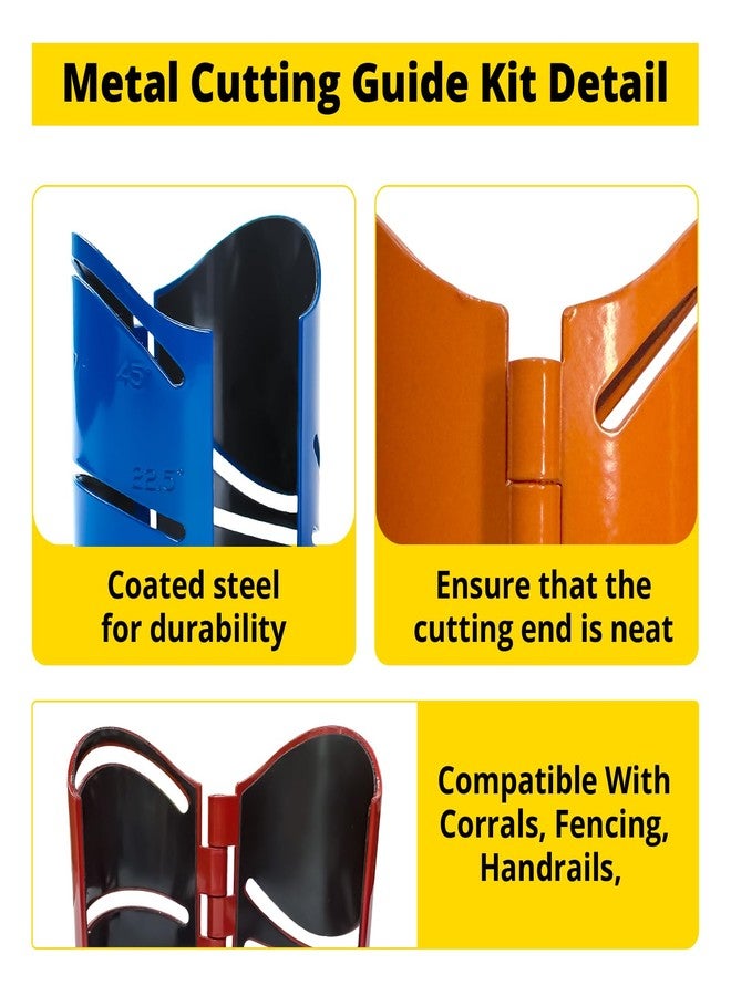 SuperDi 3 Piece Magnetic Metal Pipe Cutting Guide, Steel Includes Sizes: 1-7/8", 2-3/8", 2-7/8" Cuts at 45°, 90°, 22.5°, and saddle cut - Image 3