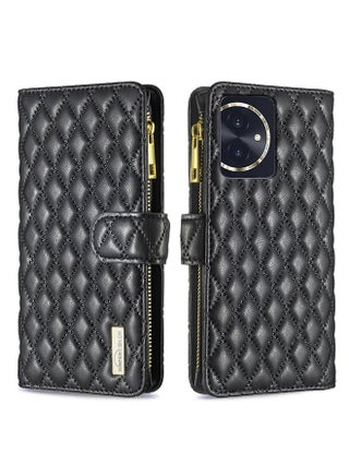 Case Cover For Honor 100 Diamond Lattice Zipper Wallet Leather Flip Phone Case(Black) - pzsku/Z664A21FE02AF1DF50145Z/45/1752794195/3e4ad8d3-6aad-4094-99fc-034661ff8544