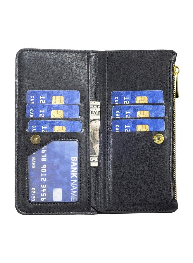 Case Cover For Honor 100 Diamond Lattice Zipper Wallet Leather Flip Phone Case(Black)