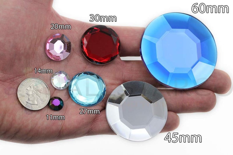 Allstarco 60mm Crystal Clear H102 Large Self Adhesive Round Acrylic Cosplay Gem Flat Back Plastic Stick On Rhinestone for Cosplay Costumes Scrapbooking Prop Craft Embelishment Steven Universe Decor Jewel 1PC - Image 4