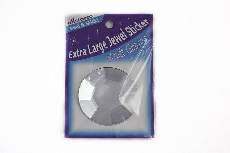 Allstarco 60mm Crystal Clear H102 Large Self Adhesive Round Acrylic Cosplay Gem Flat Back Plastic Stick On Rhinestone for Cosplay Costumes Scrapbooking Prop Craft Embelishment Steven Universe Decor Jewel 1PC - Image 1