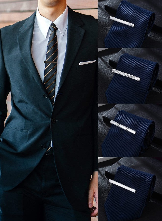 Tornito 12Pcs Tie Clips for Men Tie Tack Pins Silver Black Gold Blue Necktie Bar Regular Ties Suitable for Daily Wedding Meeting Business Anniversary Tie Clips - Image 3