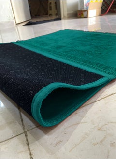MAXQON Prayer Mat Soft And Thick (Size-80x120cm) Islamic Prayer Rug Musallah, Color Green  - Image 5
