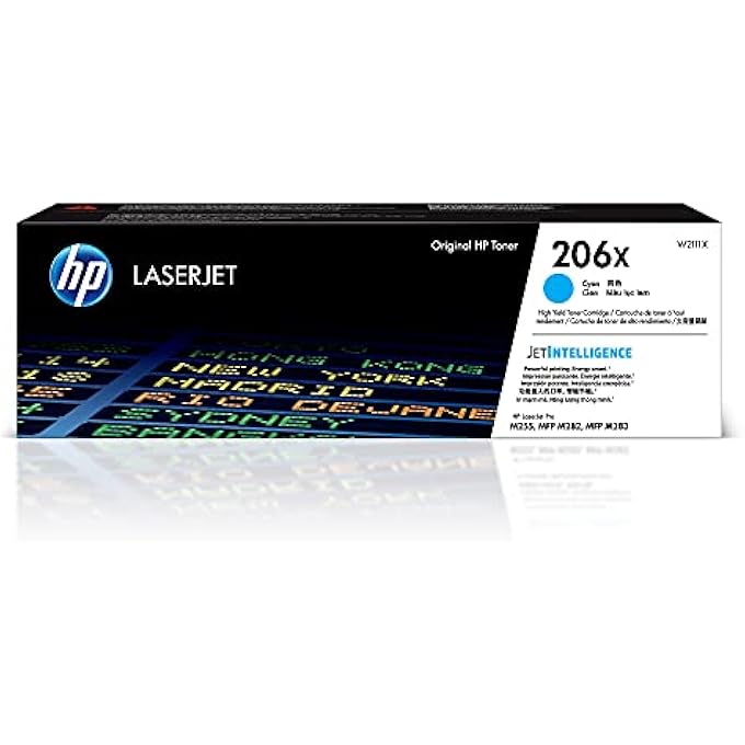 HEWLETT PACKARD 206X CYAN HIGH-YIELD TONER CARTRIDGE | WORKS WITH COLOR LASERJET PRO M255, COLOR LASERJET PRO MFP M282, M283 SERIES | W2111X - Image 1