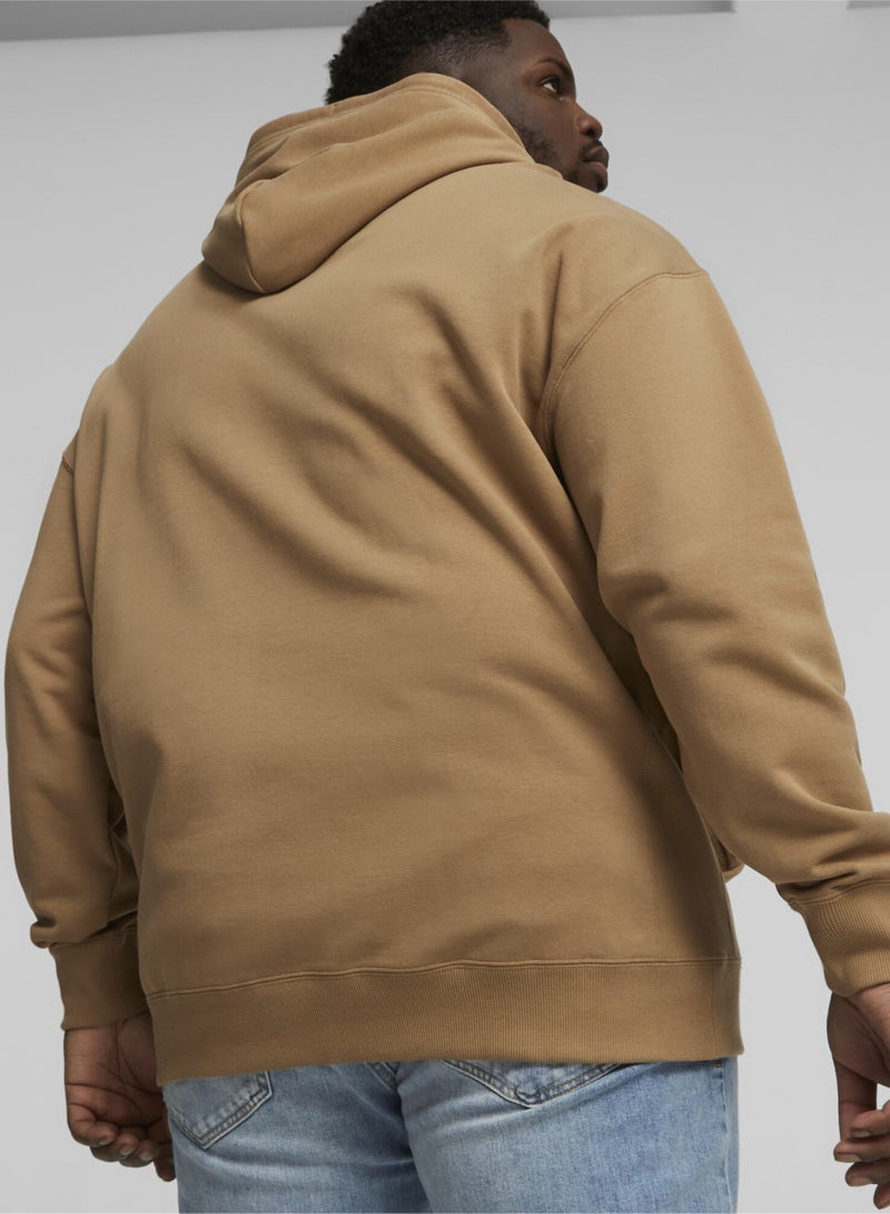 PUMA DOWNTOWN Mens Beige Logo Hoodie  - Image 4