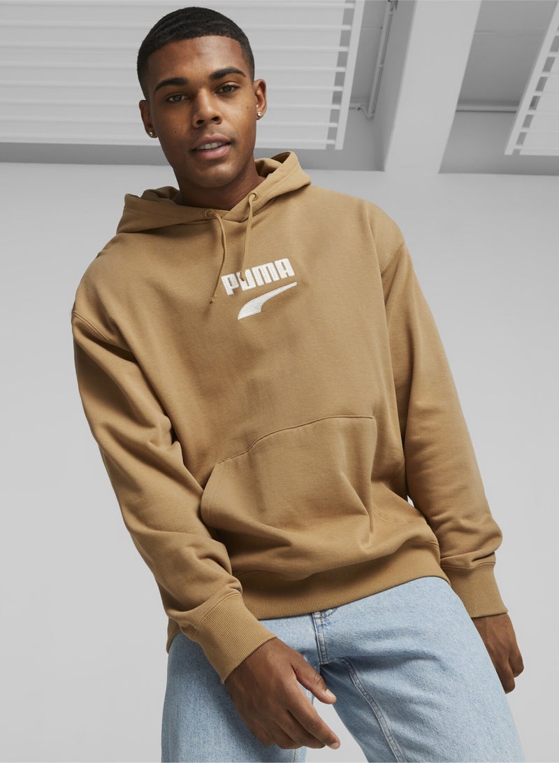 PUMA DOWNTOWN Mens Beige Logo Hoodie  - Image 5