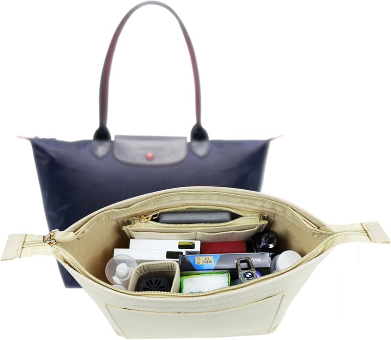 Lckaey Bag Organizer, for le pliage tote insert, le pliage organizer insert1014beige-M - Image 1