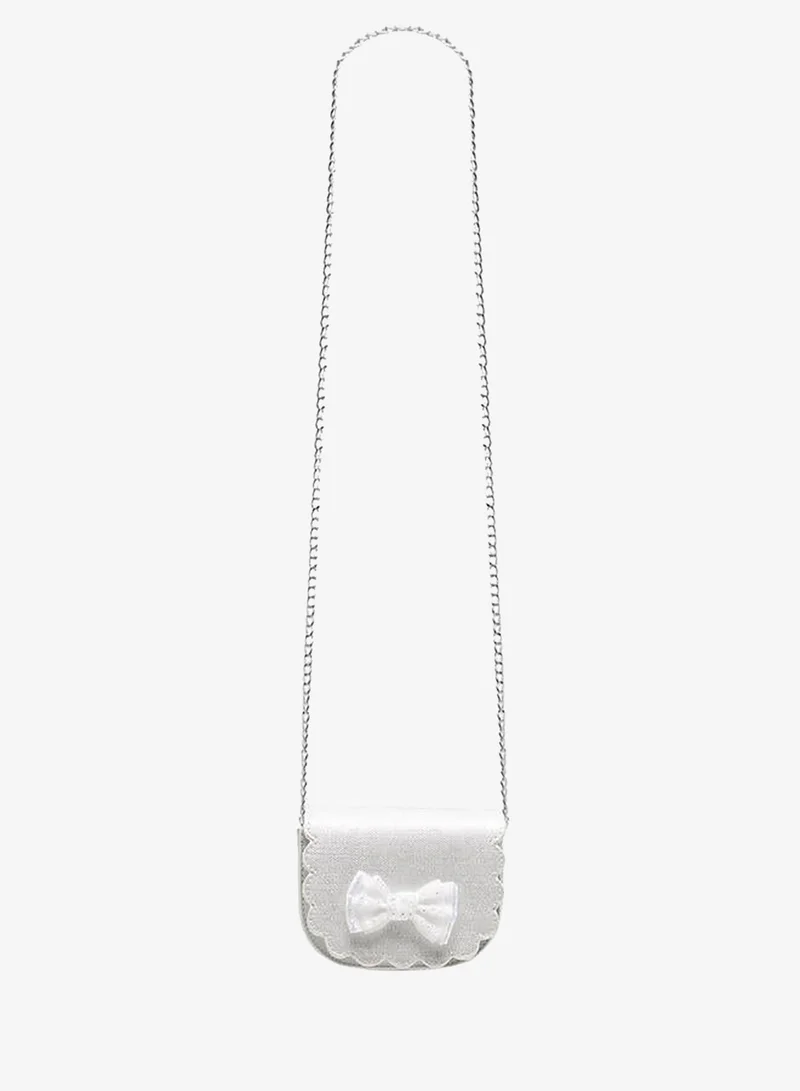 Flora Bella By Shoexpress WHITE Scallop Hem Crossbody Bag with Chain Strap for Women | Best Price UAE