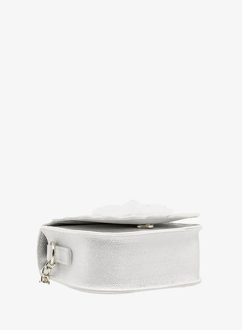 Flora Bella By Shoexpress WHITE Scallop Hem Crossbody Bag with Chain Strap for Women | Best Price UAE