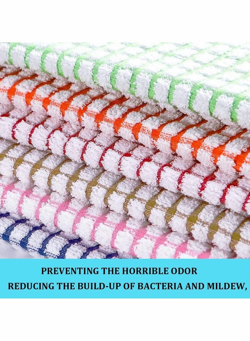 Excefore منشفة مطبخ، 16 بوصة × 25 بوصة حزمة قطنية لمناشف المطبخ، 6 عبوات من مناشف الإسفنج لتجفيف الأطباق والملابس ومناشف الأطباق - Image 3