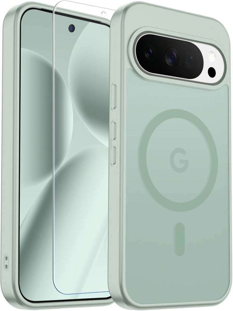 SUPFINE TING Magnetic Case for Samsung Galaxy S24/S25 with Screen Protector, Military-Grade Drop Protection, Slim Translucent Shockproof Phone Case - Blue  Green - Image 2