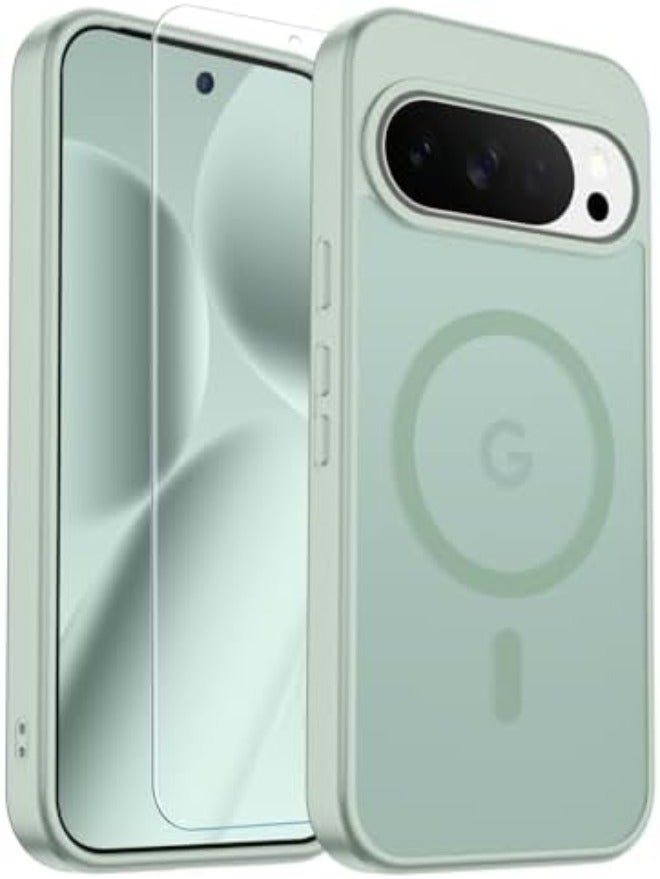 SUPFINE TING Magnetic Case for Samsung Galaxy S24/S25 with Screen Protector, Military-Grade Drop Protection, Slim Translucent Shockproof Phone Case - Blue  Green - Image 3