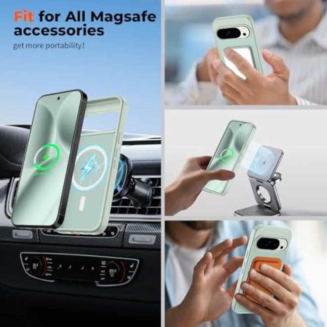 SUPFINE TING Magnetic Case for Samsung Galaxy S24/S25 with Screen Protector, Military-Grade Drop Protection, Slim Translucent Shockproof Phone Case - Blue  Green - Image 5