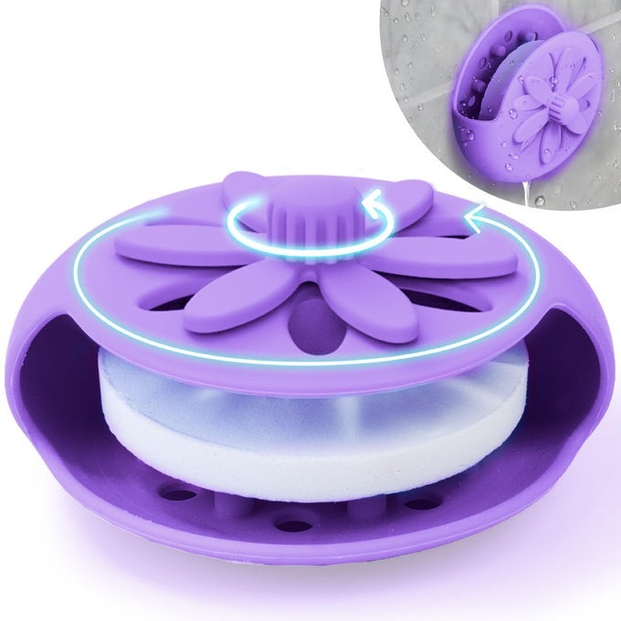 PURPLE SHOWER STEAMERS TRAY BIG SUCTION CUP SHOWER STEAMER TABLET HOLDER DISH FOR LONG LASTING USE FLAKE BATH BOMBS CONTAINER ADORNMENT HOUSEHOLD SUPPLY CAR DECORATION YOGA DECOR