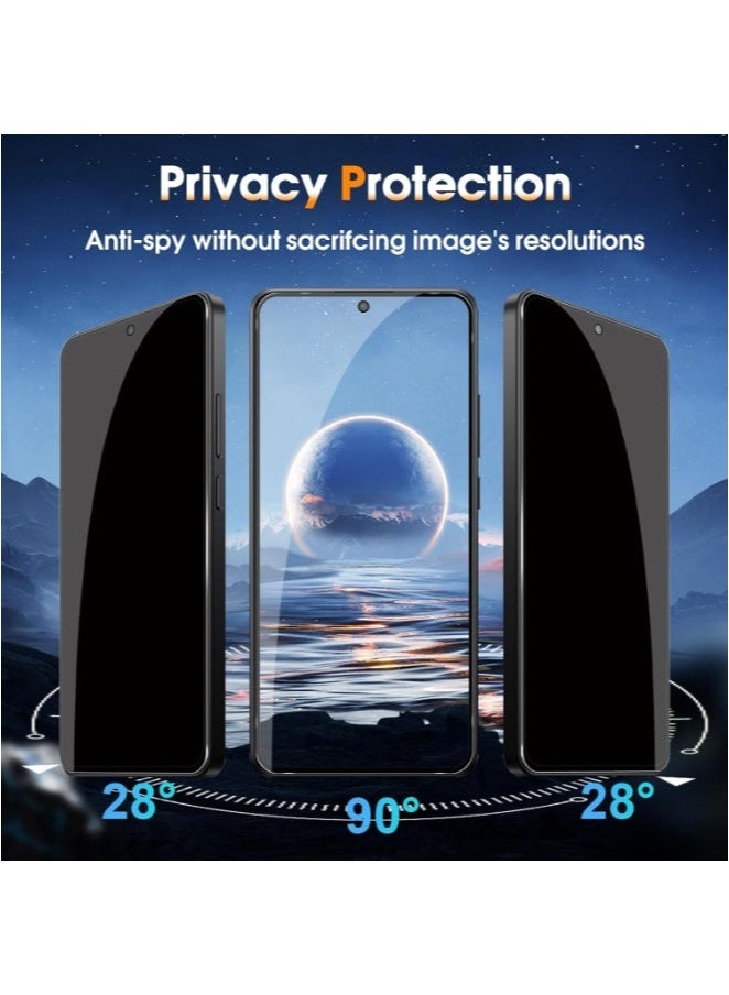 ELTRAZONE Xiaomi Poco X7 Pro 5G Privacy Screen Protector – 2-Pack Anti-Spy Tempered Glass with 9H Hardness & Oleophobic Coating – Anti-Peep Screen Guard + 2 Camera Lens Protectors – Full HD Clarity, Easy Installation, Case Friendly, Scratch & Shatter Resistant - Image 2