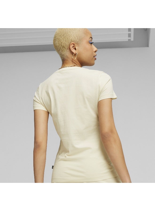 PUMA Ess+ Metallic Logo Tee Alpine Snow - Image 5